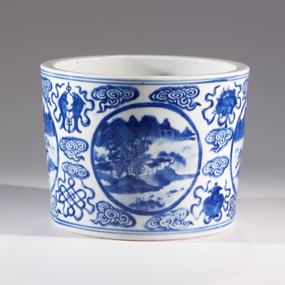 Blue and White Chinese Porcelain Planter - at Sakai Antiques - at The MAAC, NYC