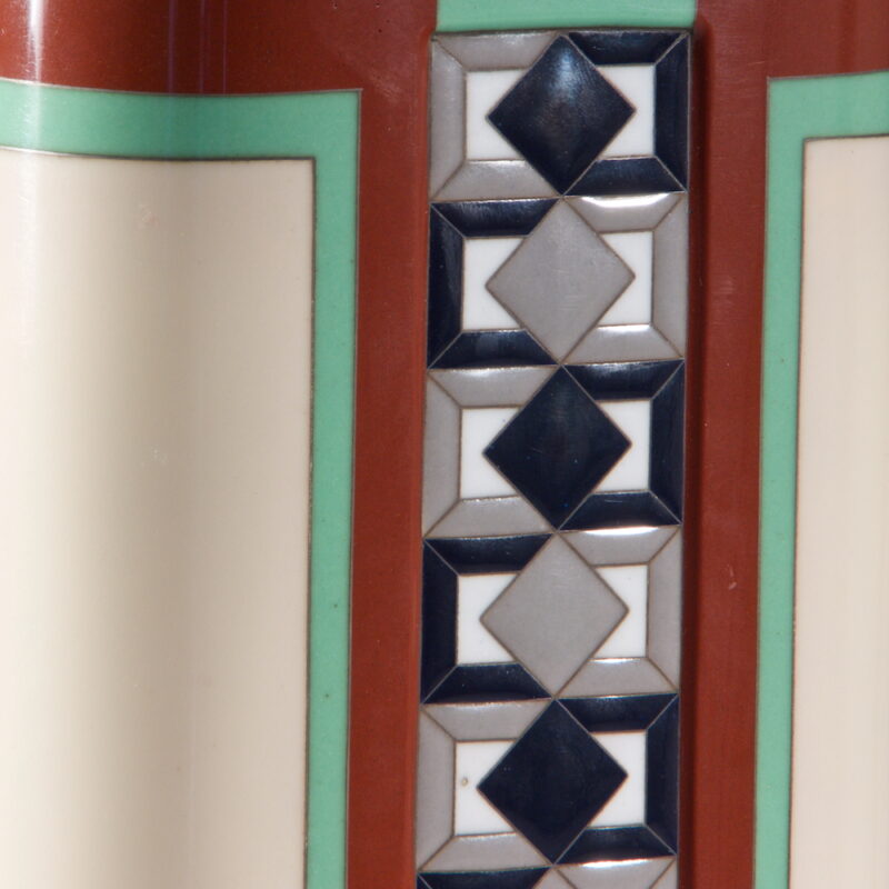 Asian Enamel Art Deco Vase - Image 3