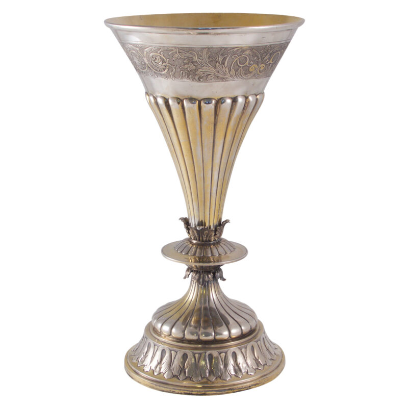 silver vase
