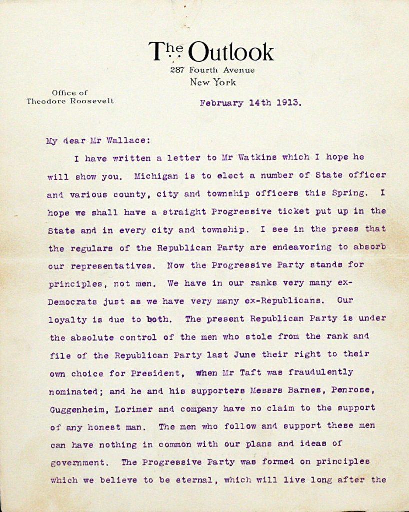 Passionate and important letter by Theodore Roosevelt - at The Manhattan Rare Book Company - at The Manhattan Art and Antiques Center
