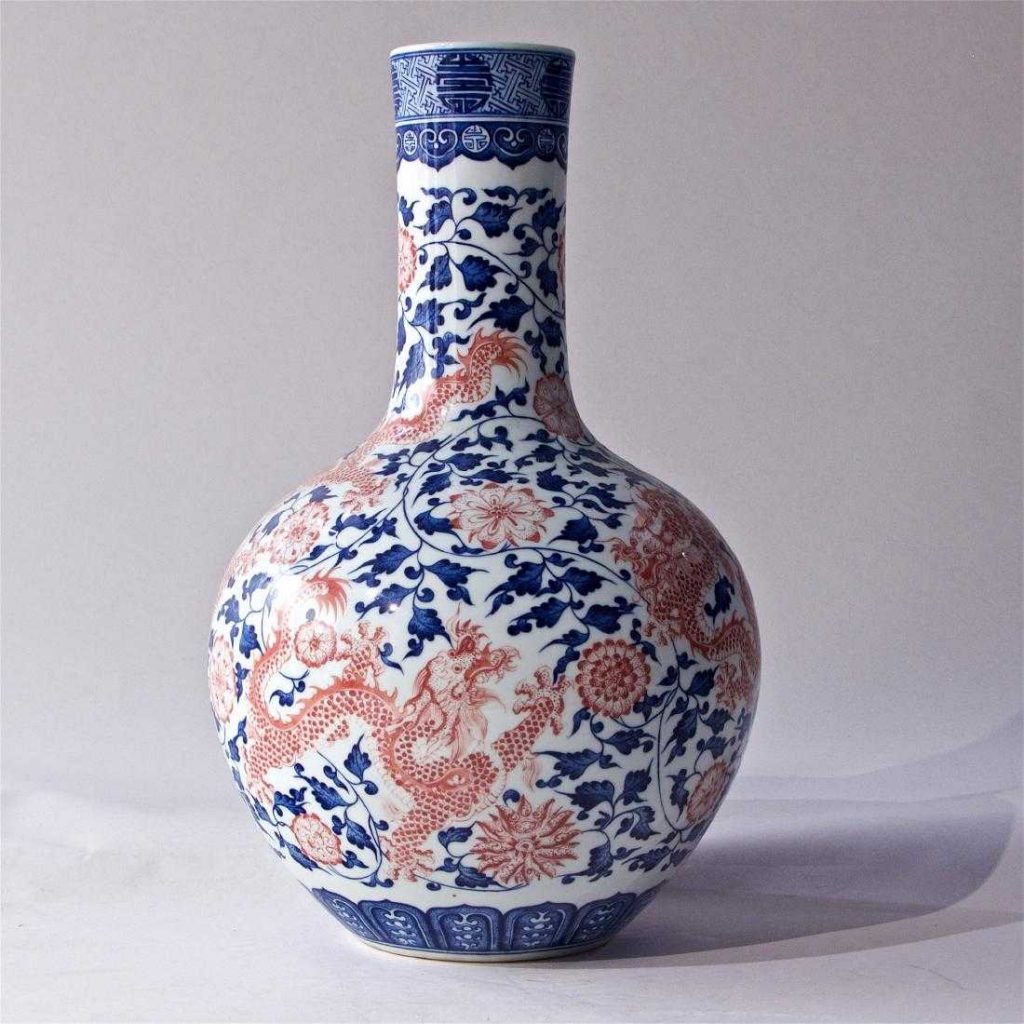 Chinese Blue and White Iron Red Porcelain Vase - at Auction - Manhattan Art and Antiques Center 