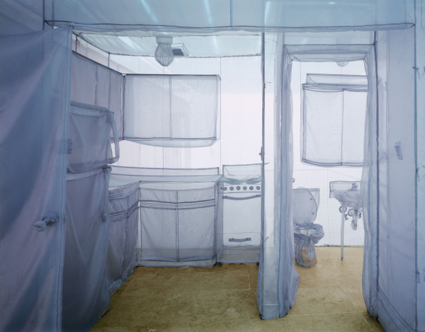 A fabric apartment is "The Perfect Home II, 2003" - "One: Do Ho Suh" at Brooklyn Museum 