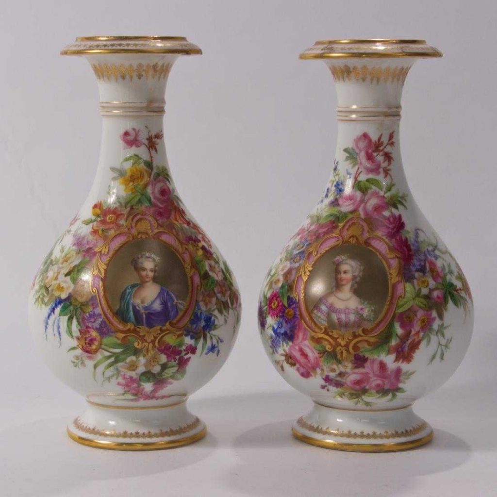 Pair of French Porcelain Vases - at Auction - Manhattan Art and Antiques Center
