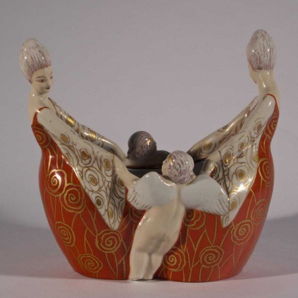 Rare French Art Deco Signed Porcelain Figurine-Vase - at Auction - Manhattan Art and Antiques Center