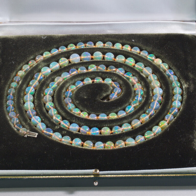 Opal Bead Necklace With Fitted Box