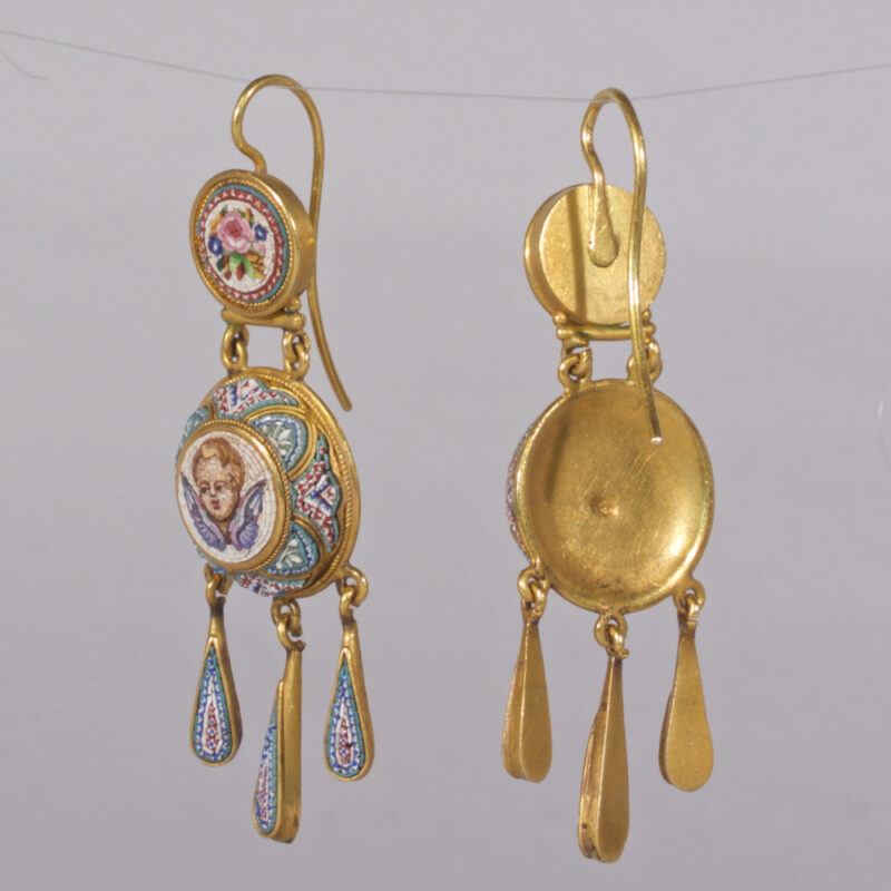 Fine Pair of Micro Mosaic Earrings - Image 2