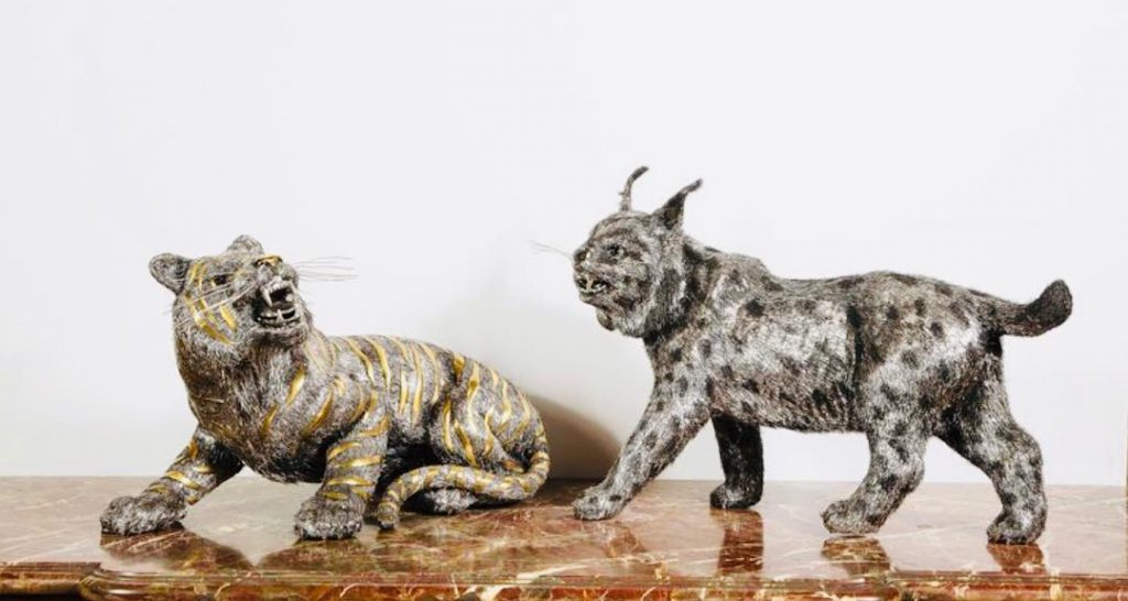  Gianmaria Buccellati, An Italian Silver Tiger and Bobcat - at Solomon Treasure | Gallery #64 - The Manhattan Art & Antiques Center in Midtown Manhattan