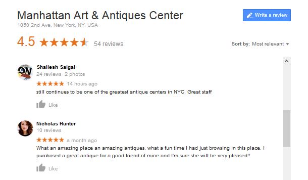 Great Reviews - of Manhattan Art & Antiques Center
