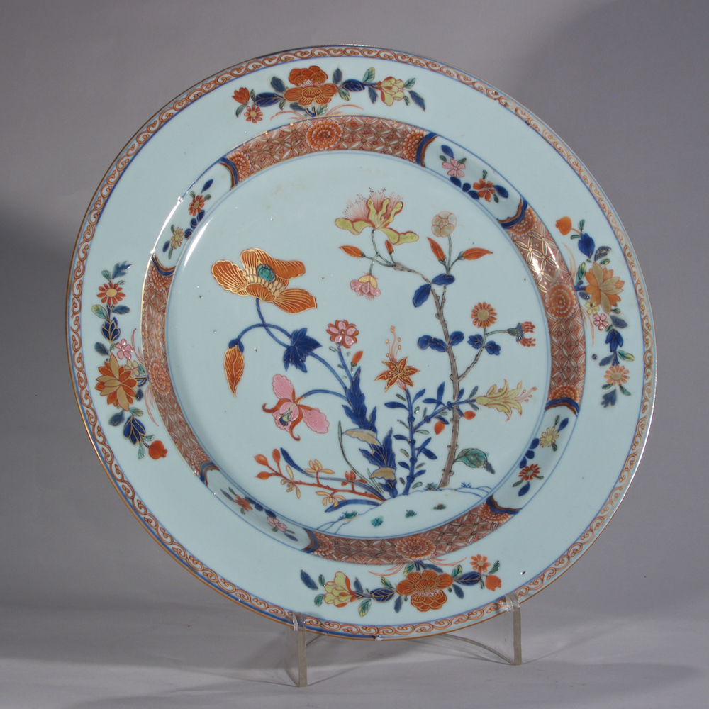 Rare Famille Rose/Verte Chinese Export Charger - at Suchow & Seigel Antiques - at the Manhattan Art and Antiques Center