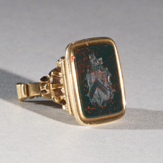 Gold and Bloodstone Seal With Concealed Hair Locket Compartment -