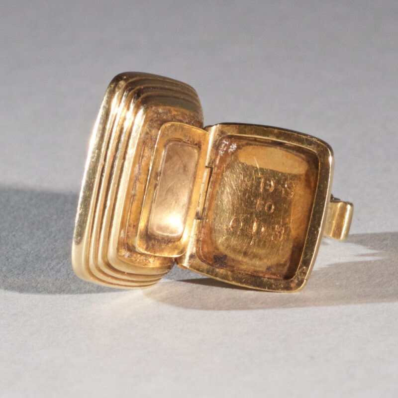 Gold and Bloodstone Seal With Concealed Hair Locket Compartment -