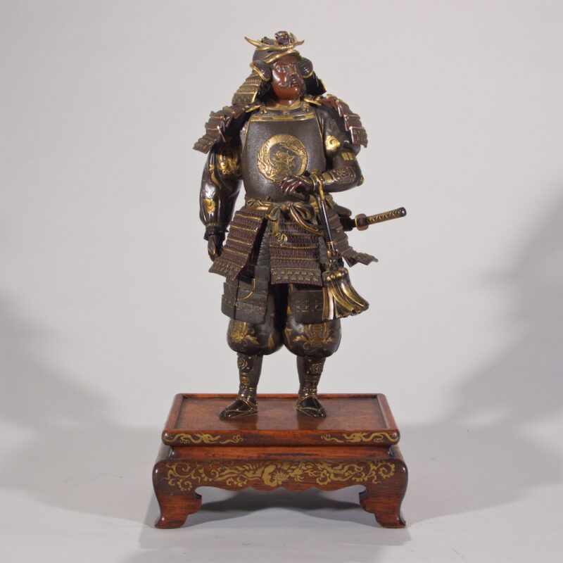 Pair of Japanese Bronze Samurai Warriors by Miyao -