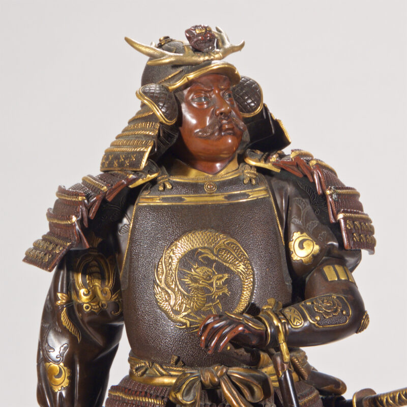 Pair of Japanese Bronze Samurai Warriors by Miyao -
