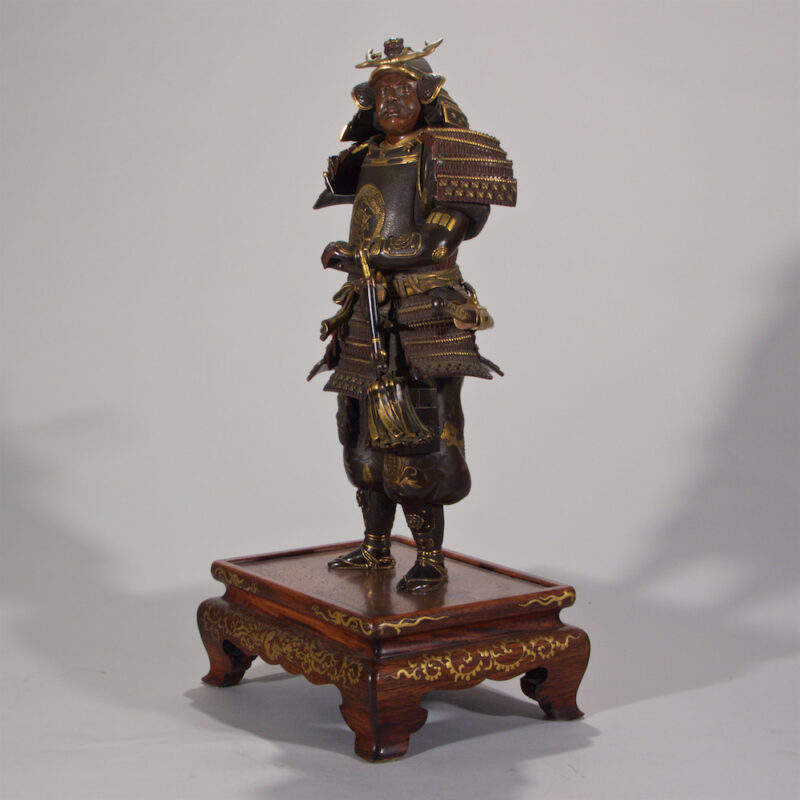 Pair of Japanese Bronze Samurai Warriors by Miyao -