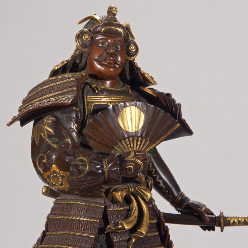 Pair of Japanese Bronze Samurai Warriors by Miyao -