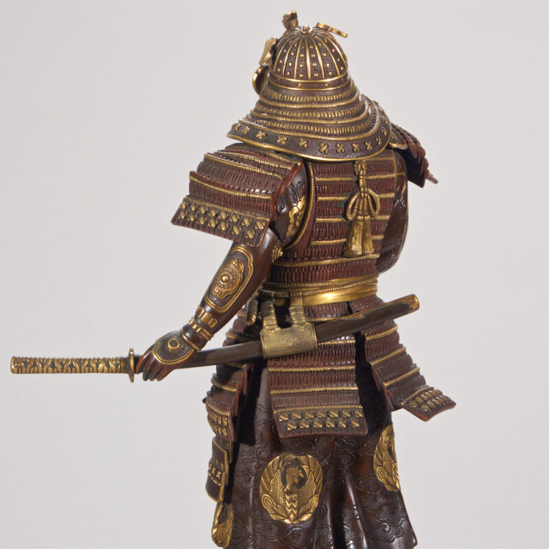 Pair of Japanese Bronze Samurai Warriors by Miyao -
