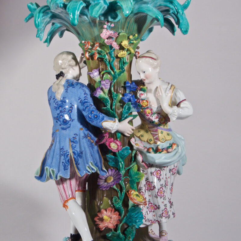 Pair of Meissen Figural Tazas -