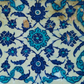 Iznik Pottery Blue and White Tile Circa 1520's