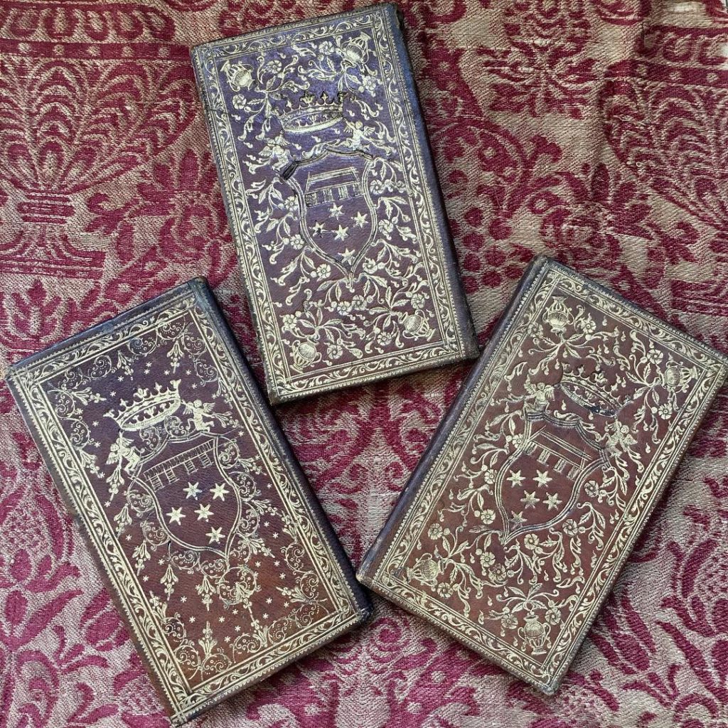 3 Gilt Leather Books