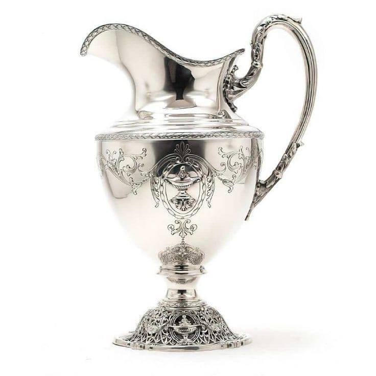 intricately decorated sterling silver ewer