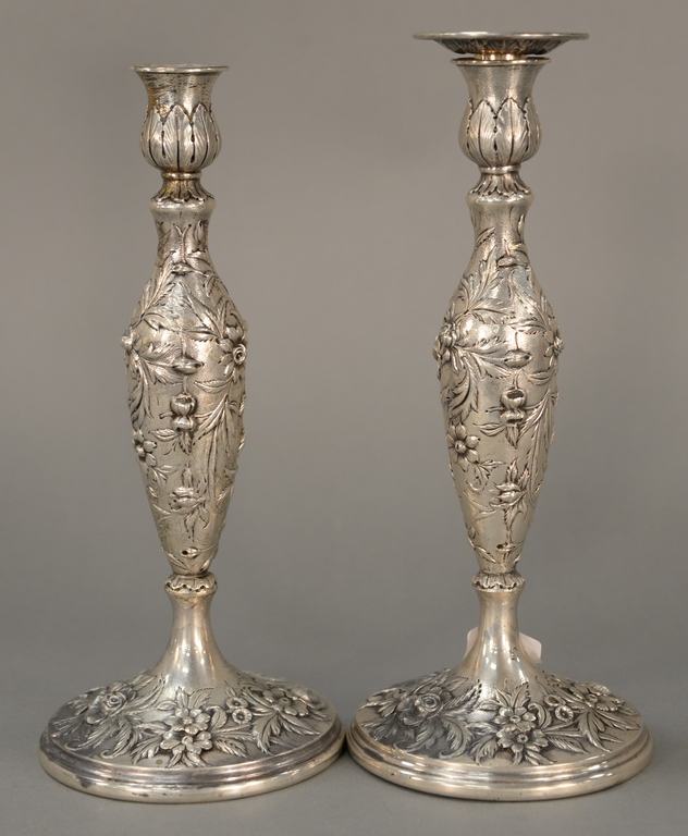 Sterling Candlesticks in Repousse