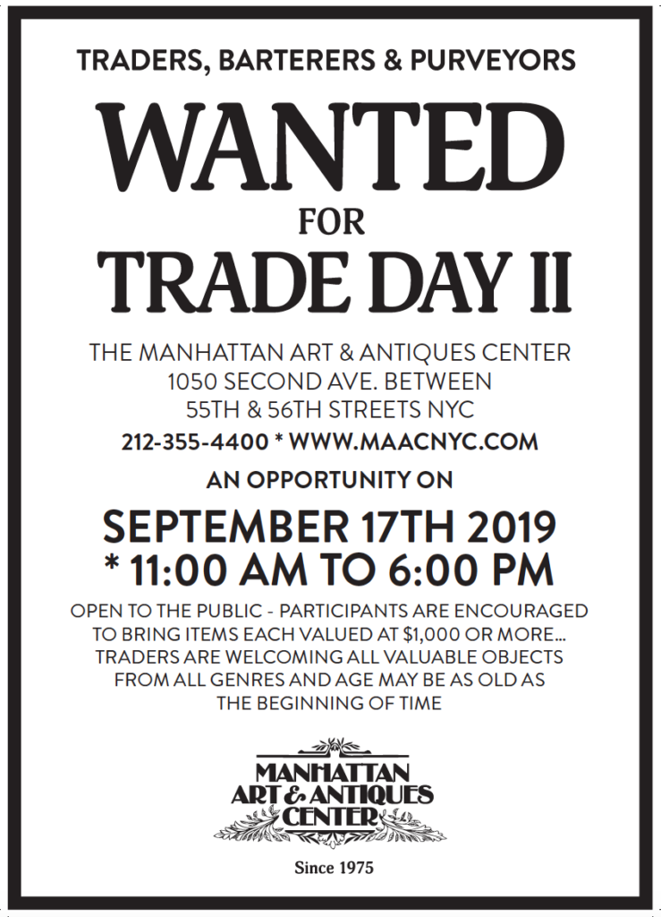 Poster for Trade Day at Manhattan Art & Antiques Center 
