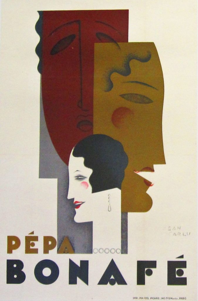 Art Deco poster with Cubist Influences of an actress