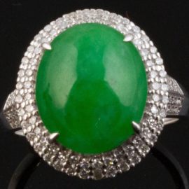 jade white gold ring