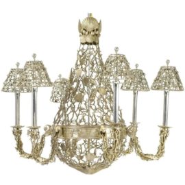 Silver Plated Buccellati Style Chandelier