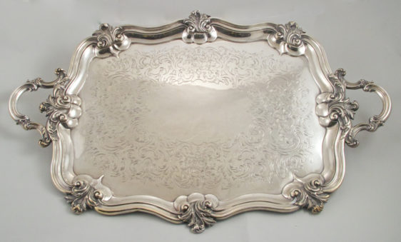 Antique English Sterling Silver Large Tray