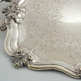Antique English Sterling Silver Large Tray