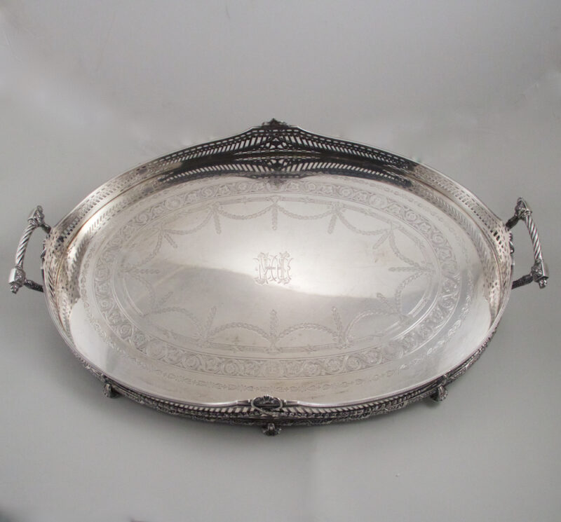 Large Oval Sterling Silver Gallery Tray