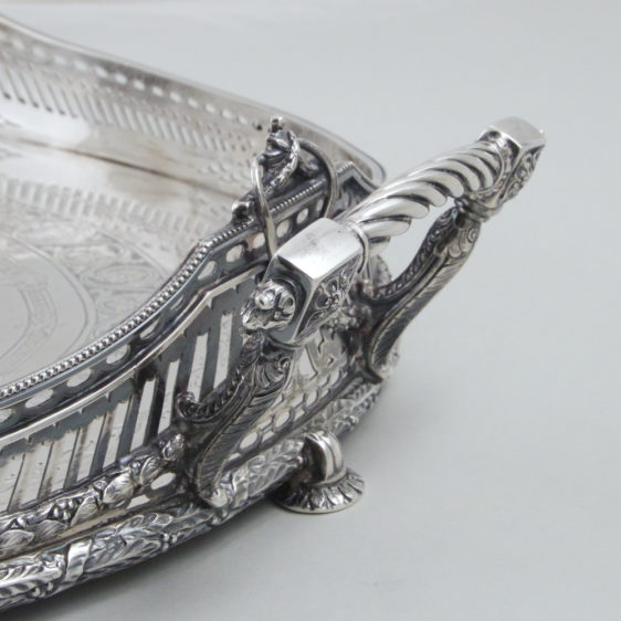 Large Oval Sterling Silver Gallery Tray