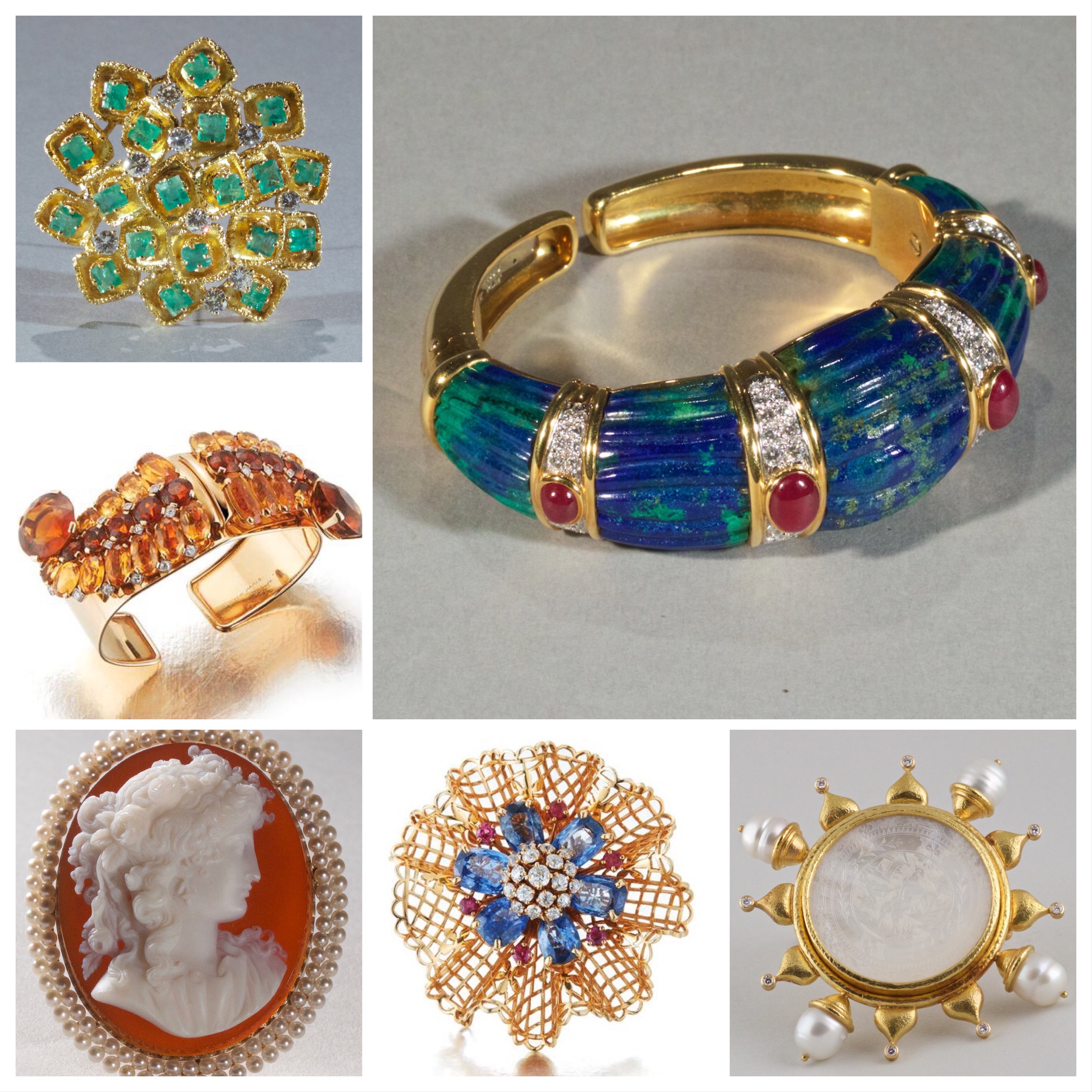 Various Brooches and Bracelets available at Manhattan Art and Antiques Center