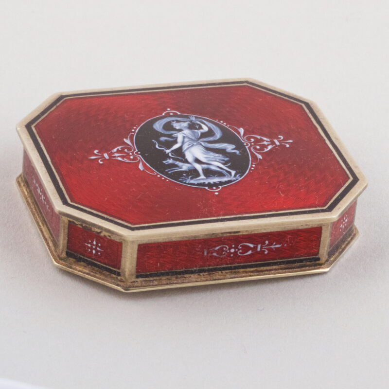 Eugene Feuillatre Guilloche Enamel and Vermeil Box