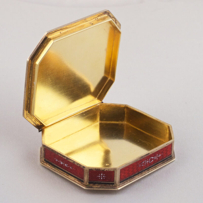Eugene Feuillatre Guilloche Enamel and Vermeil Box