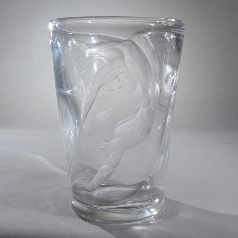 Vickie Lindstrand "For Orrefors Shark Siayer" Vase Circa 1940's