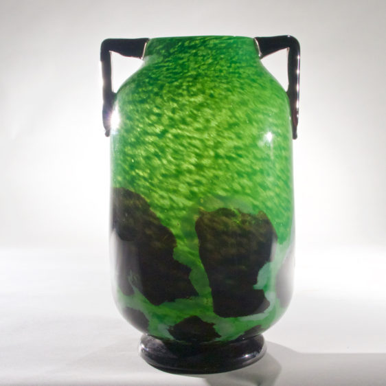 Degue French Jade Green Art Glass Vase
