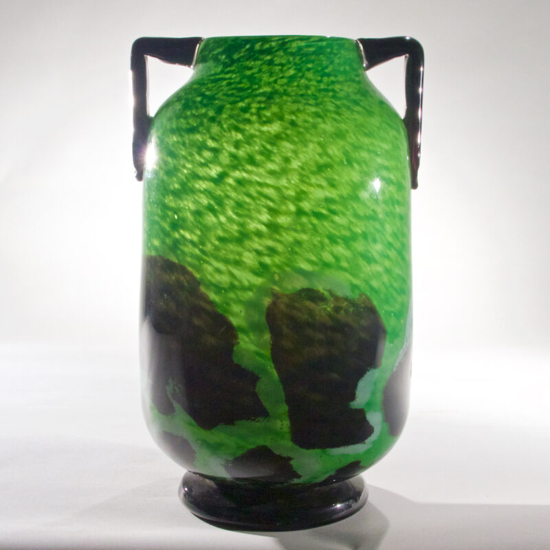 Degue French Jade Green Art Glass Vase