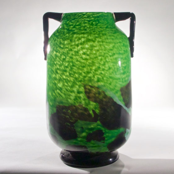 Degue French Jade Green Art Glass Vase