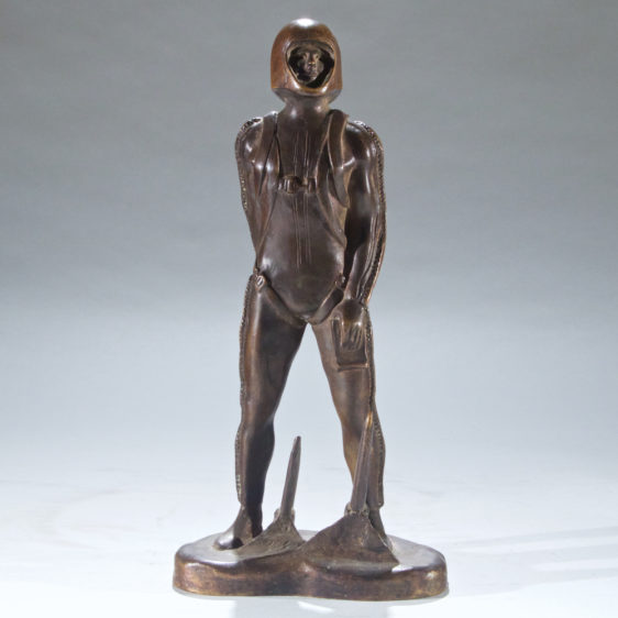 "Rocket Man" Science Fiction Bronze Sculpture