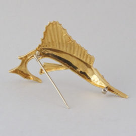 18K Gold Swordfish Pin