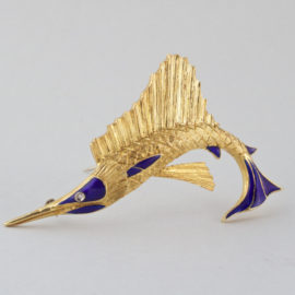 18K Gold Swordfish Pin