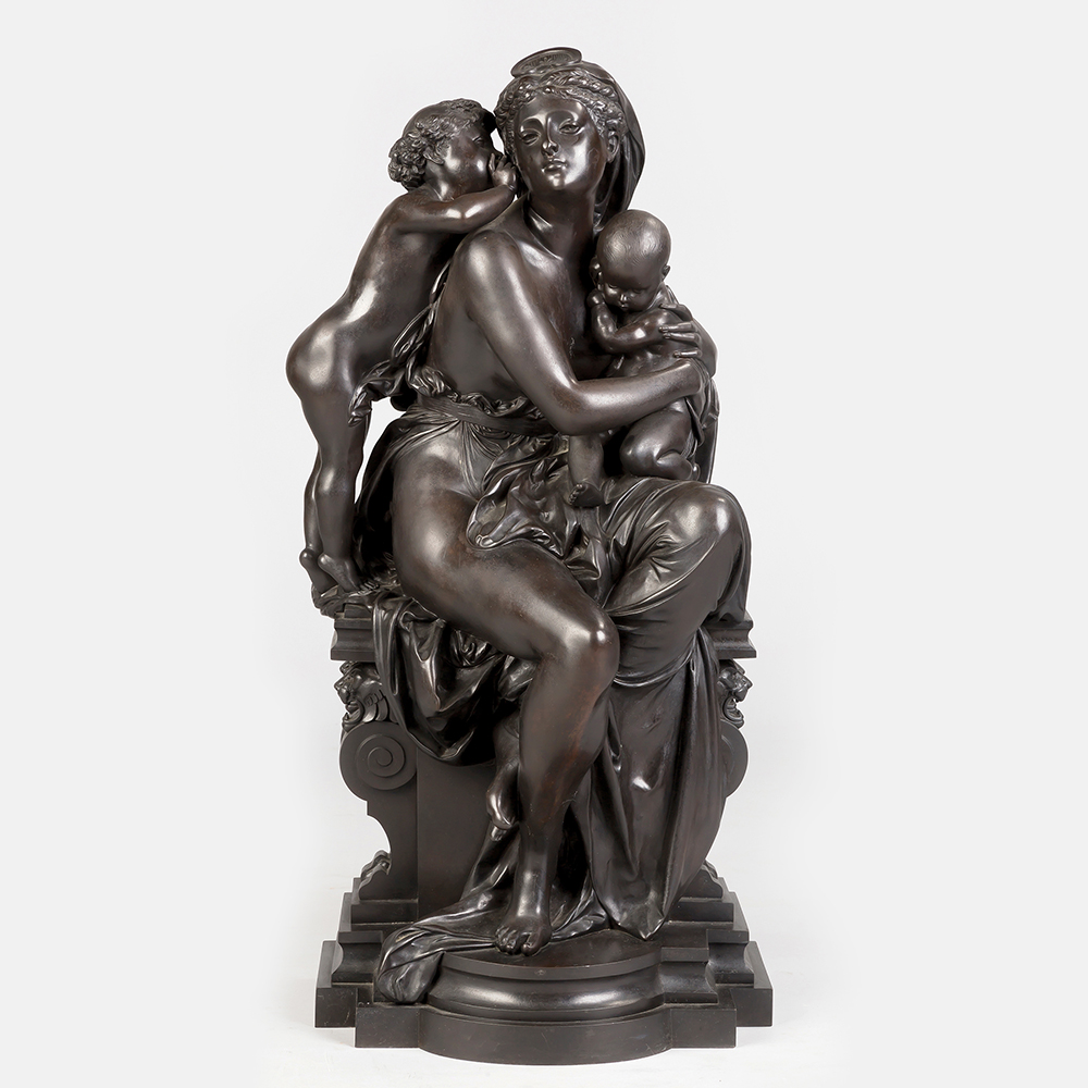 Bronze Sculpture of Mother & Child by Albert Belleuse
