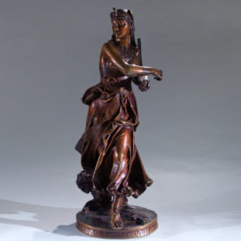 Fine Patinated Bronze Sculpture of an Egyptian Dancer by A. Falguiere