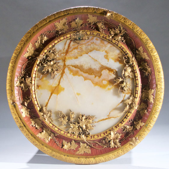 A Stunning French Ormolu-mounted Polychrome Bronze and Onyx Gueridon by G. Servant