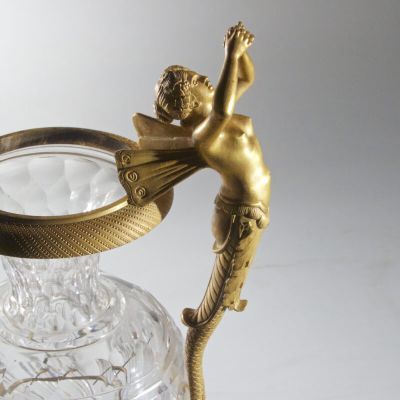 An Elegant French Ormolu and Glass Clock Garniture
