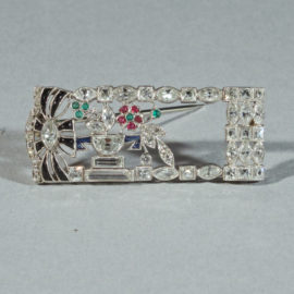 LaCloche Art Deco Diamond Brooch