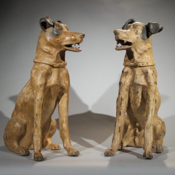 Pair of Terracotta Dogs