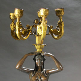 Important and Rare Pair of Empire Figural Candelabra